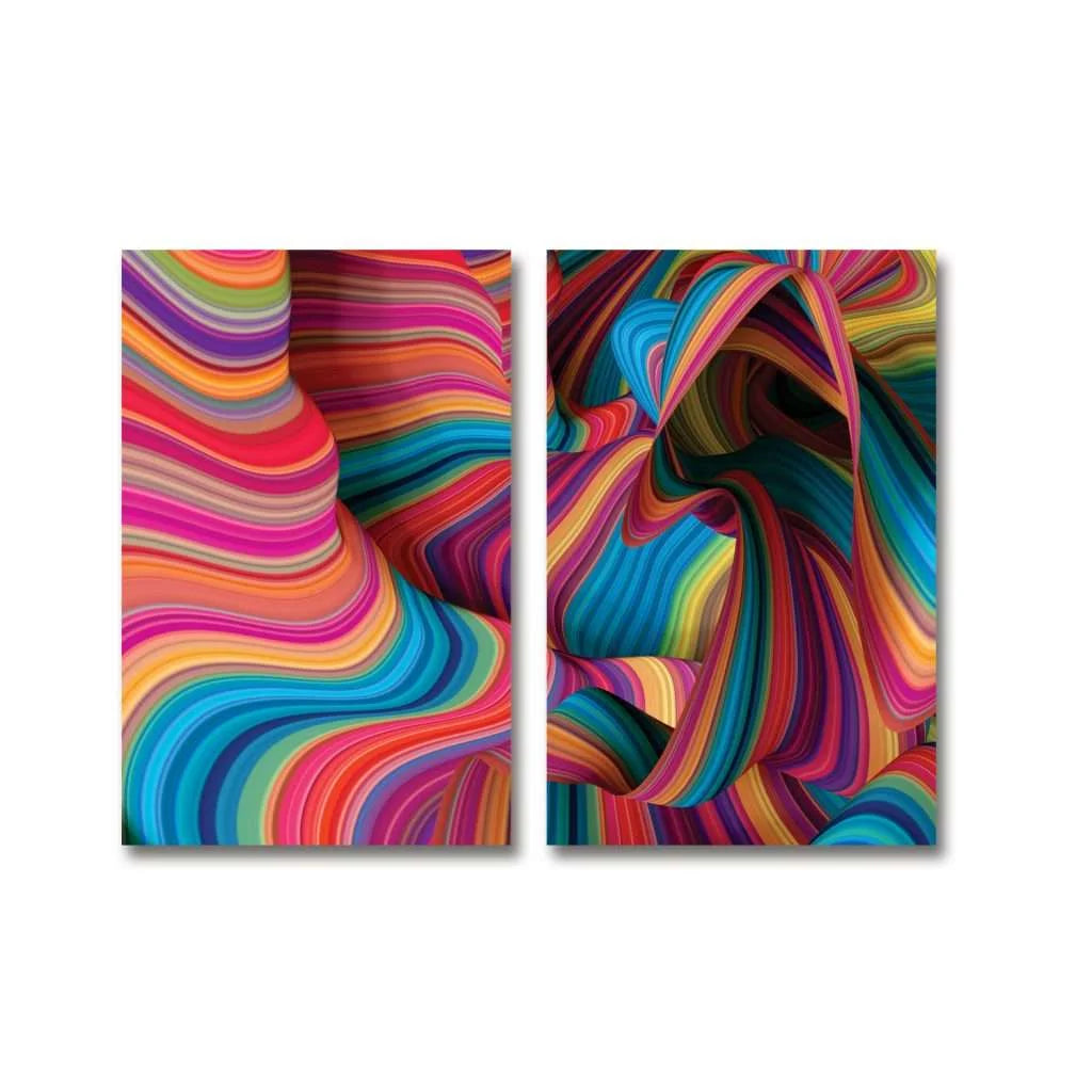 Neon Multicolored,3D Lines Art