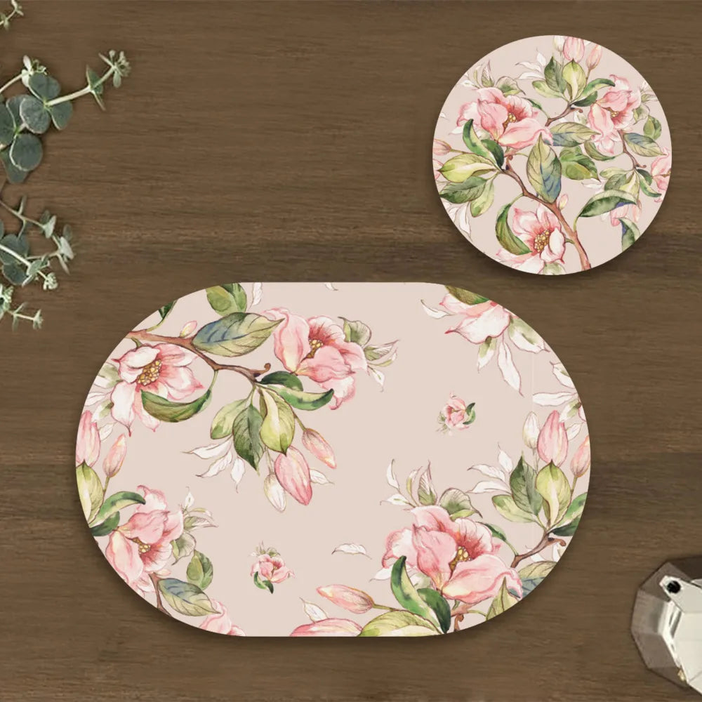 Branches laden with Spring Flowers Coordinated Mats & Trivets Set | TWC 075 ( 8 Mats, 4 Trivets )
