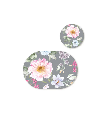 Watercolor Flowers, leaves and buds Coordinated Mats & Trivets Set | TWC 026 ( 8 Mats, 4 Trivets )