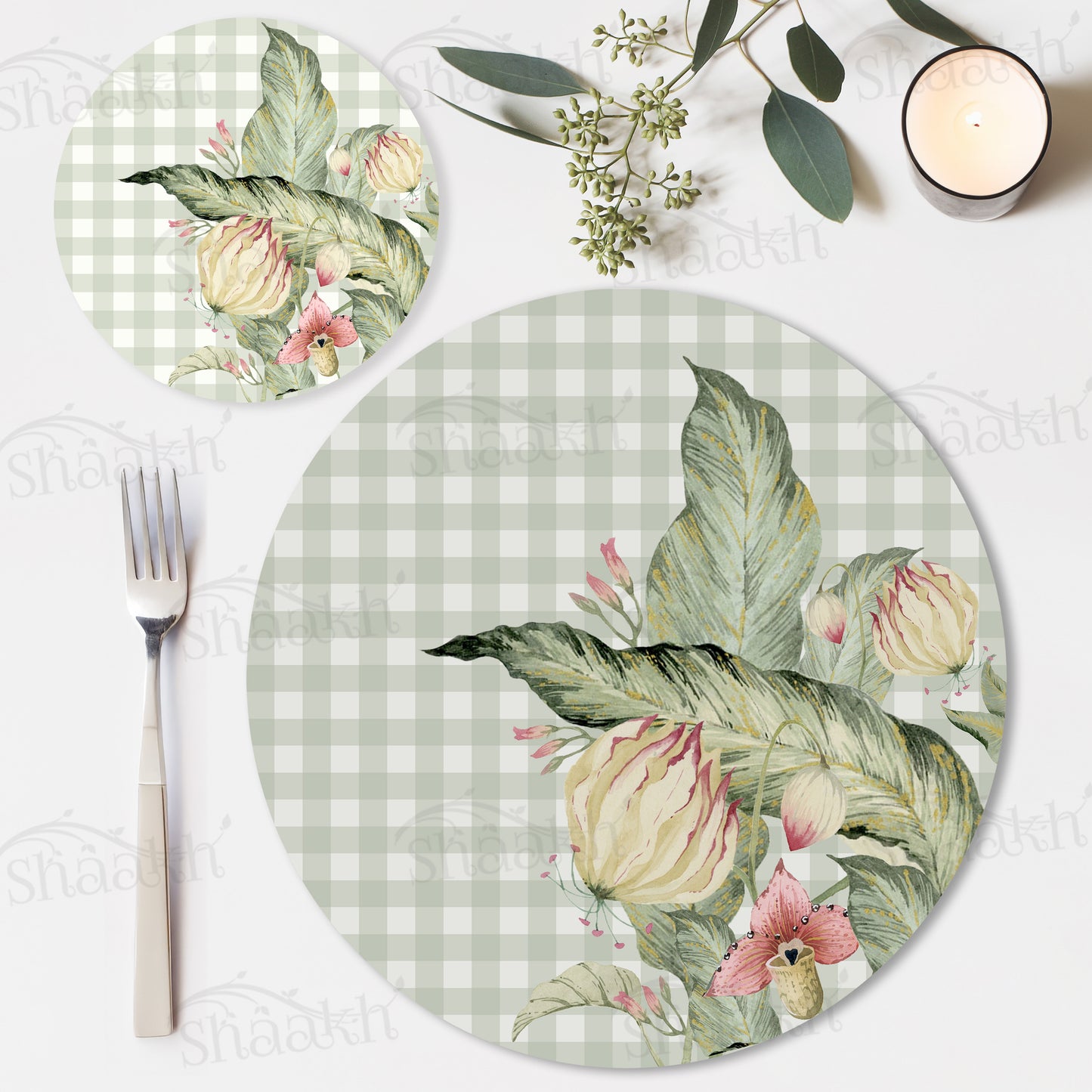 Pastel Meadow Coordinated Set | TWC 110 (8 Mats, 4 Trivets)
