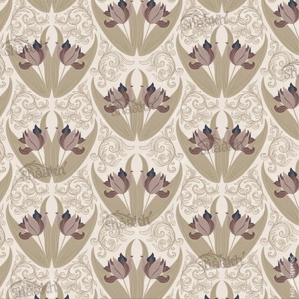 Vintage Dutch Tulips Wallpaper | WP 094