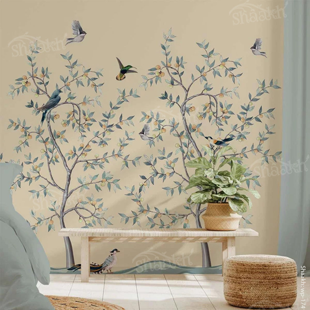 Secret Garden Chinoiserie Wallpaper (Timeless Cream) | WP 174
