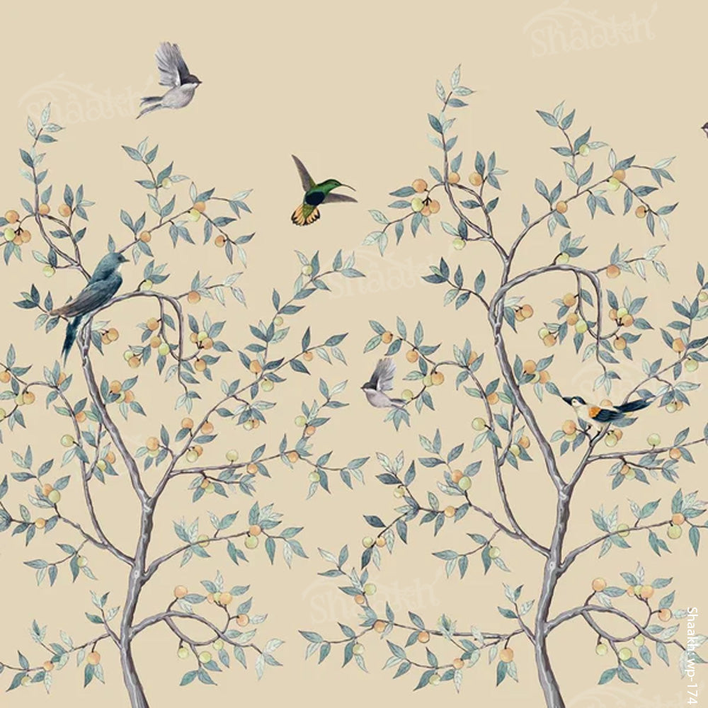 Secret Garden Chinoiserie Wallpaper (Timeless Cream) | WP 174