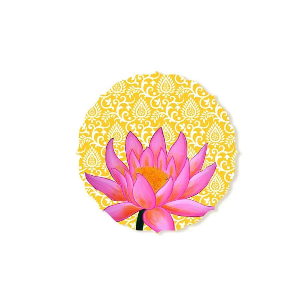 Pink Lotus Wall Plate- Yellow | RWA 005