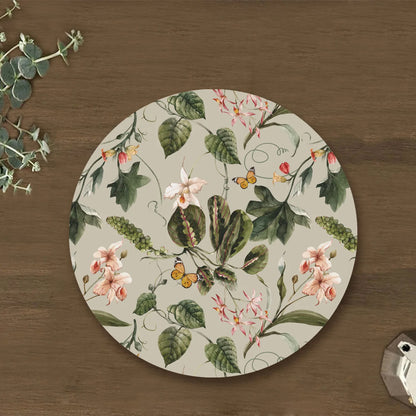 Exotic tropical orchids and green leaves Table Mat | TM 025 (set of 2)