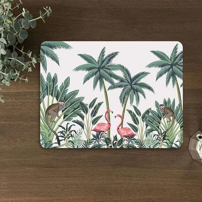 Vintage Palm tree and Flamingo Table Mat | TM 018 (set of 2)