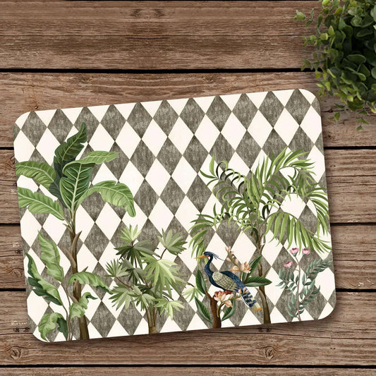 Tropic Jungle on Geometrical Pattern Table Mat | Placemats TM 050 (set of 2)