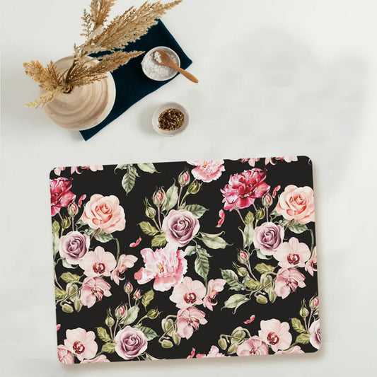Orchid, Roses and Peony flowers Table Mat | TM 004 (set of 2)