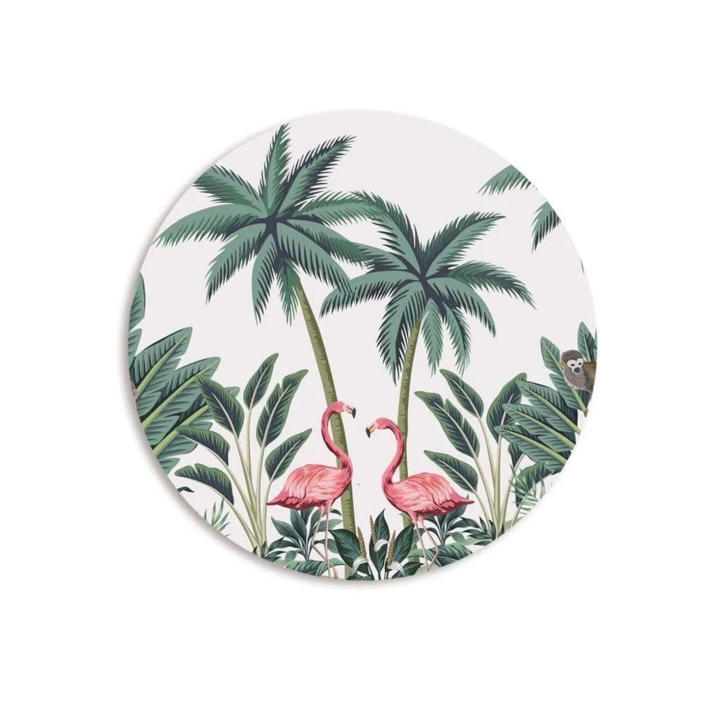 Vintage Palm tree and Flamingo Trivets | CST 026 (set of 2)