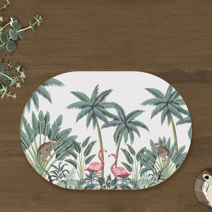 Vintage Palm tree and Flamingo Table Mat | TM 018 (set of 2)