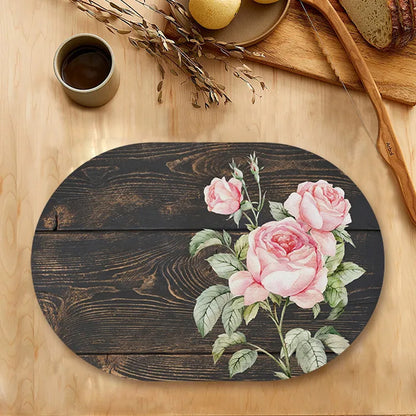 Vintage Roses On Weathered Wood Tablemats | TM 088 (set of 2)