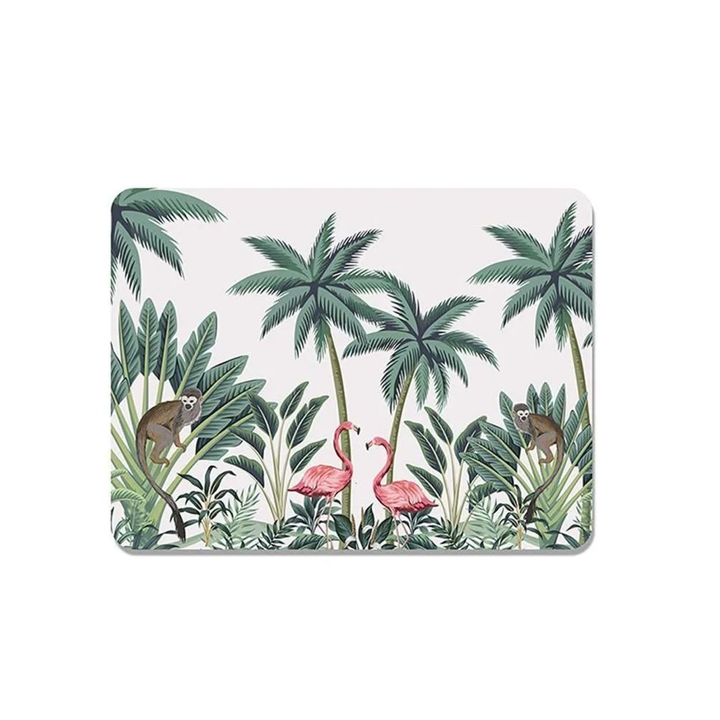 Vintage Palm tree and Flamingo Table Mat | TM 018 (set of 2)