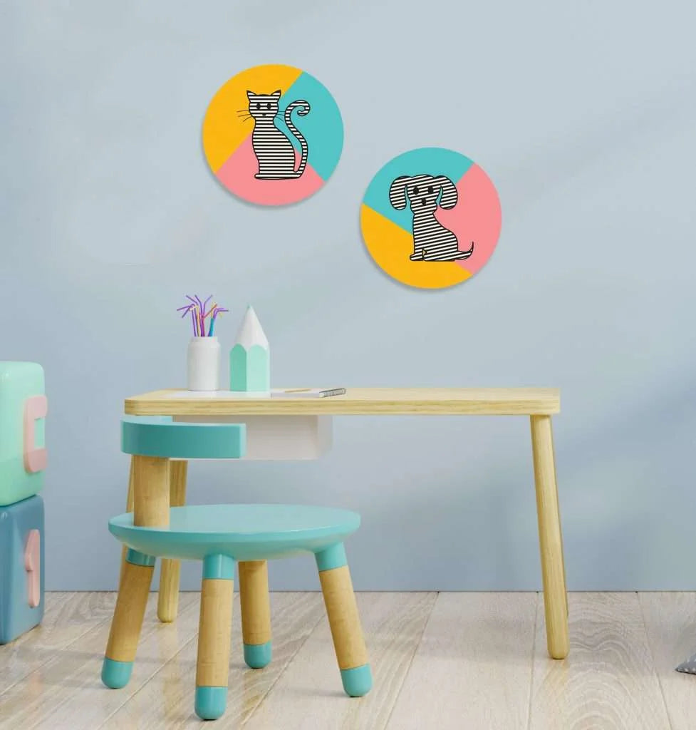 Multicolor Cute Animal Wall Plates