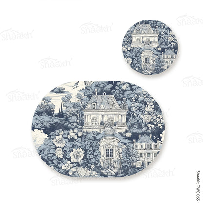 French Toile Coordinated Mats & Trivets Set | TWC 065 (8 Mats, 4 Trivets)