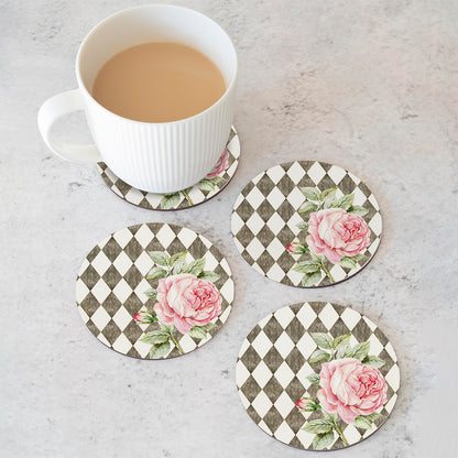 Pink Roses (Ash Grey) Coasters | CT 1122