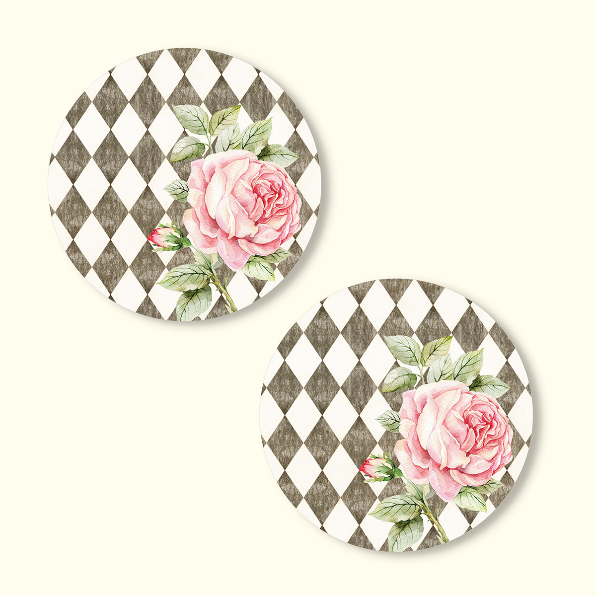 Pink Roses (Ash Grey) Coasters | CT 1122