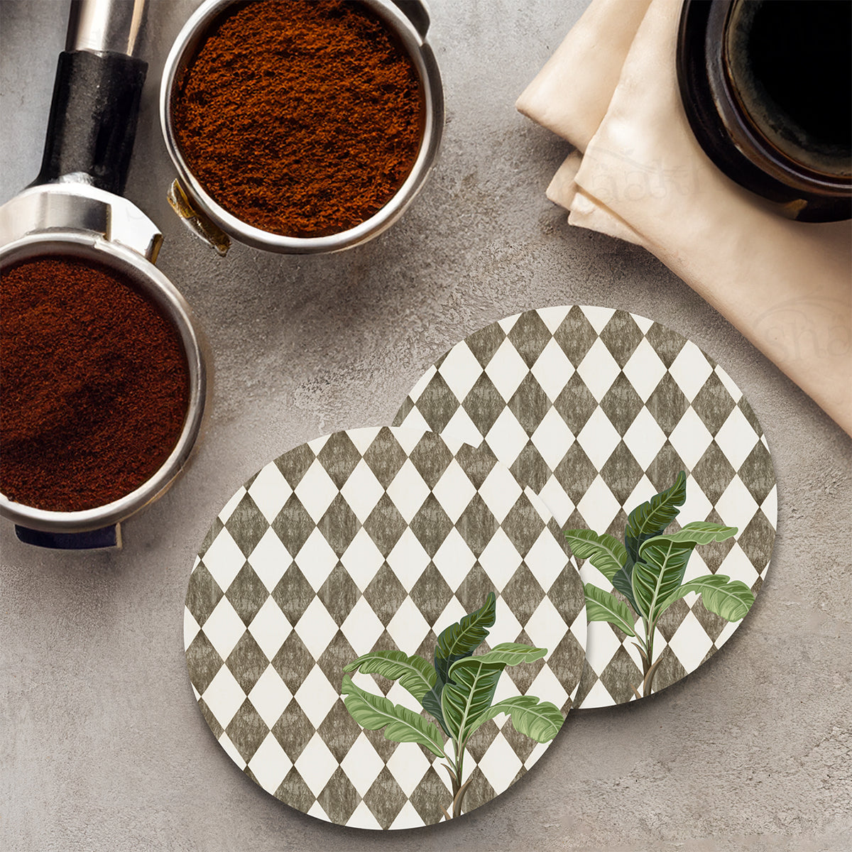 A Lone Palm on Vintage Background Coasters | CT 1139