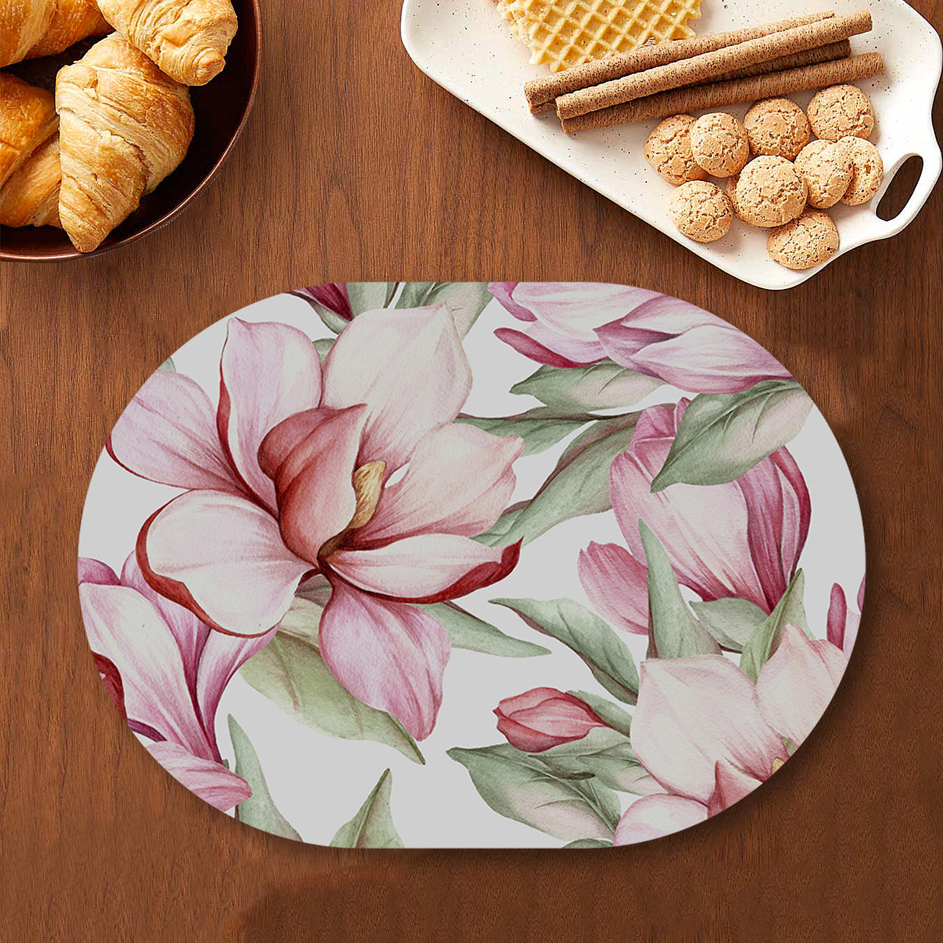 Blooming magnolia Table Mat — table mat set by Shaakh, handcrafted in India