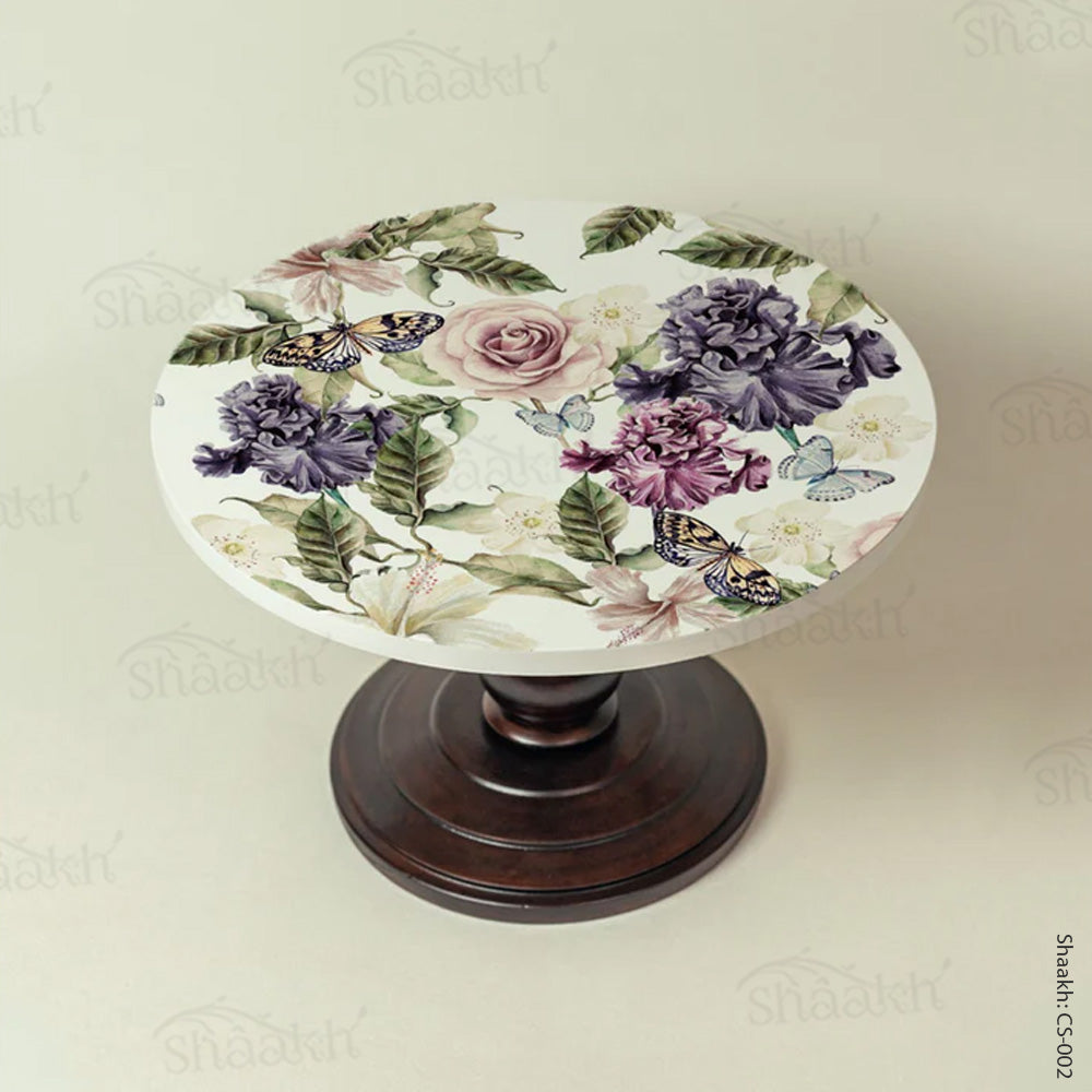 Iris and Hibiscus Flowers Cake Stand | CS-003