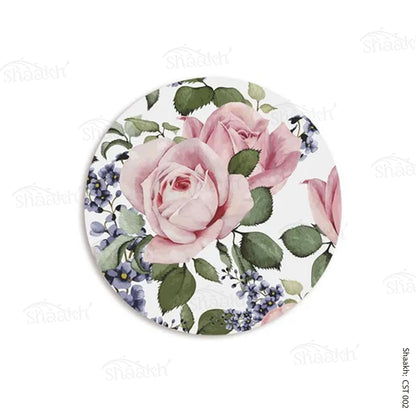 Rose buds and blue flowers Trivets | CST 002 (set of 2)