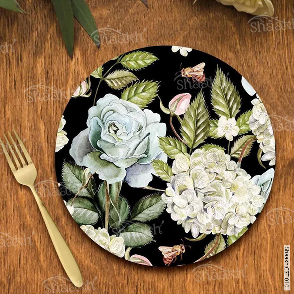 Trivet Set - Hydrangeas and Roses - MDF Trivets for Dining Table - Set ...