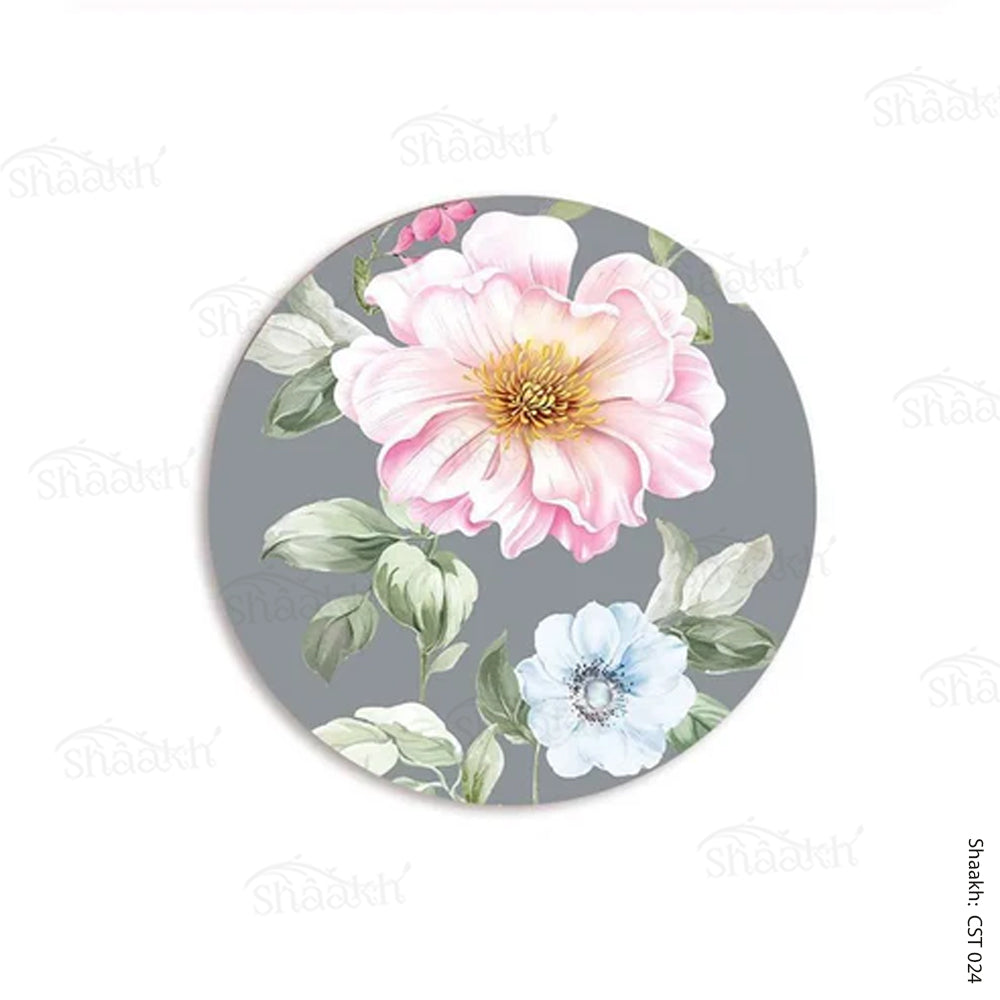 Watercolor Flowers, leaves and buds Trivets | CST 024 (set of 2)