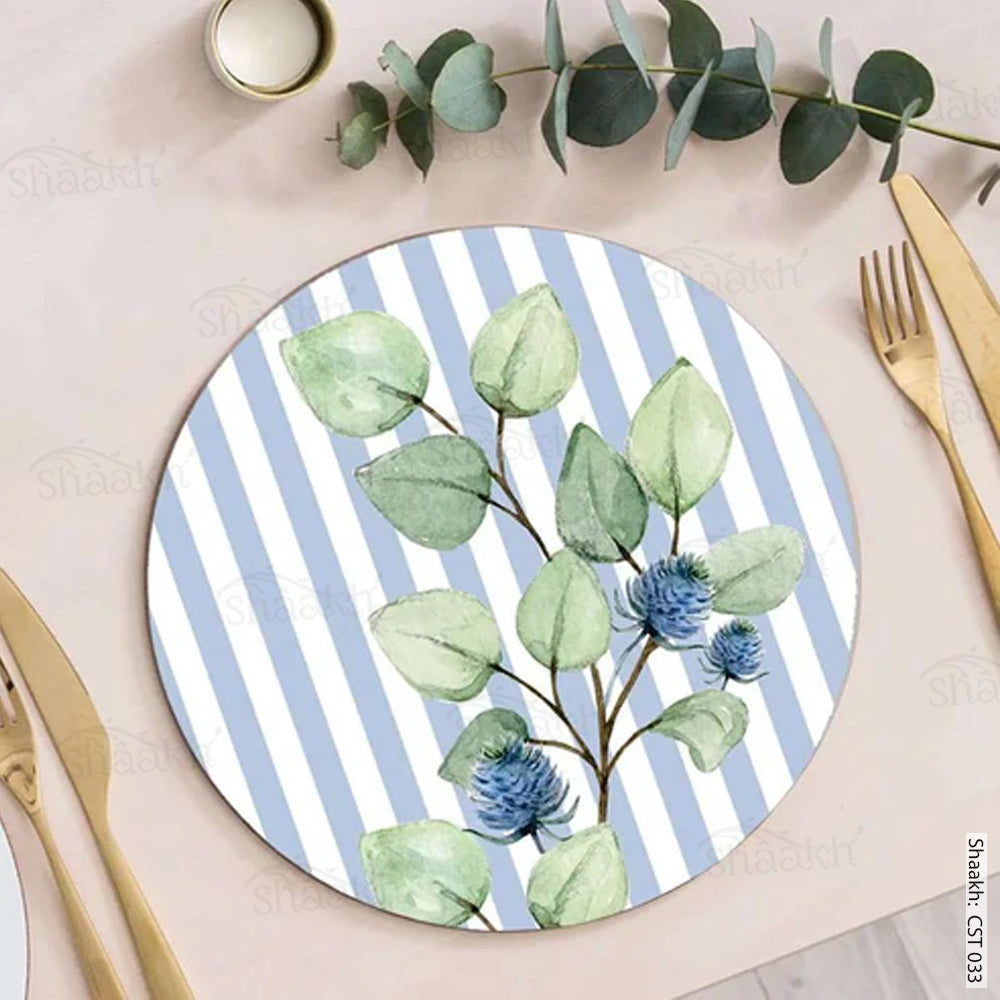 Trivet Set - Blue and White Stripes - MDF Trivets for Dining Table ...
