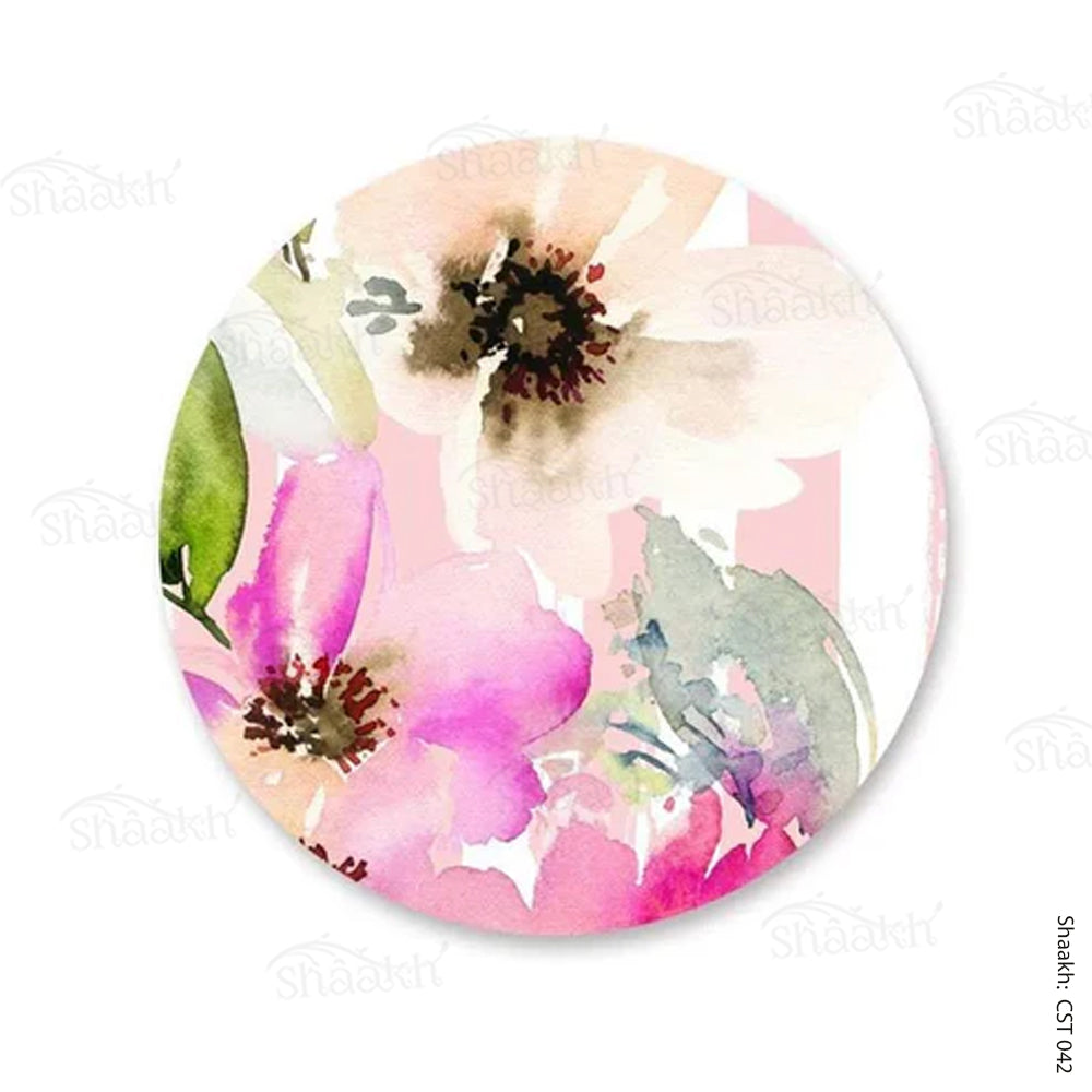 Deconstructed Flowers (Light) Trivets | CST 042 (set of 2)