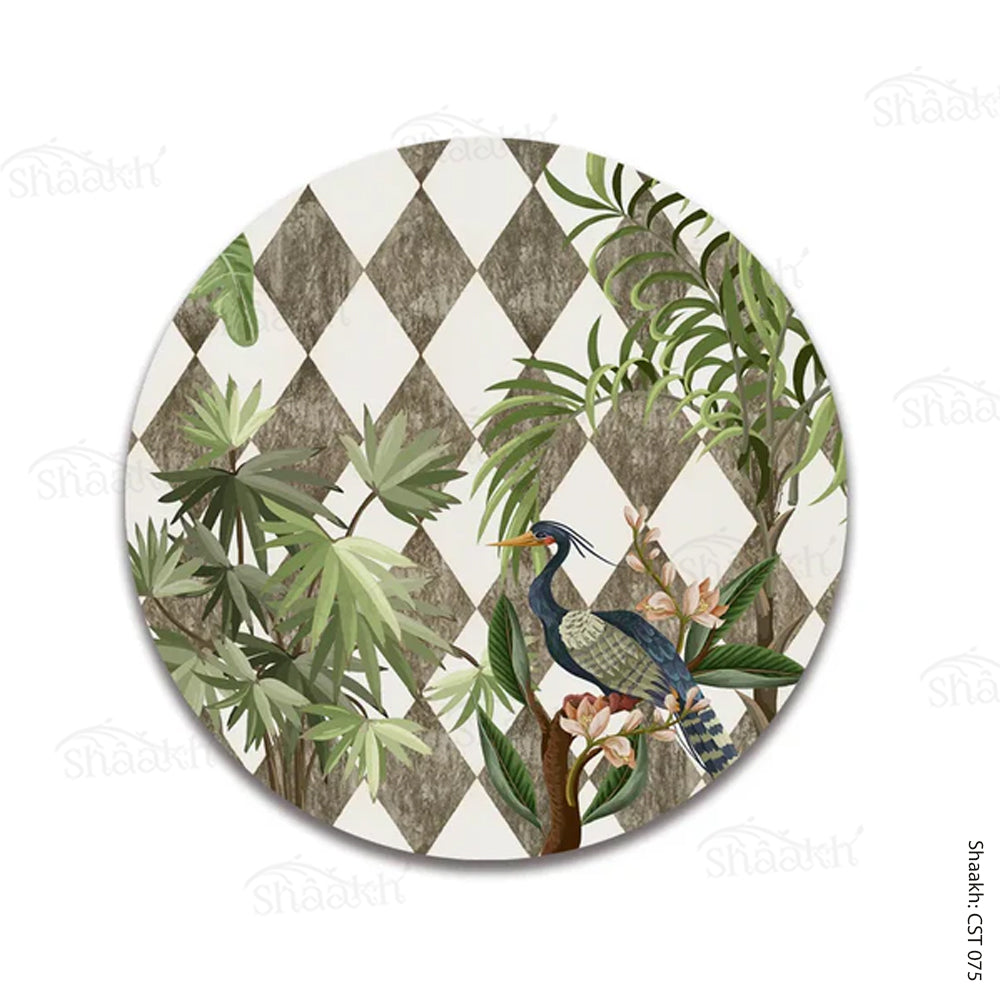 “Tropic Jungle on Geometrical Design” Trivets | CST 075 (set of 2)