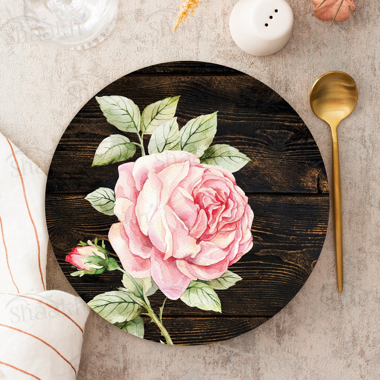 Vintage Roses on Weathered Wood Trivets | CST 100 (Set of 2)