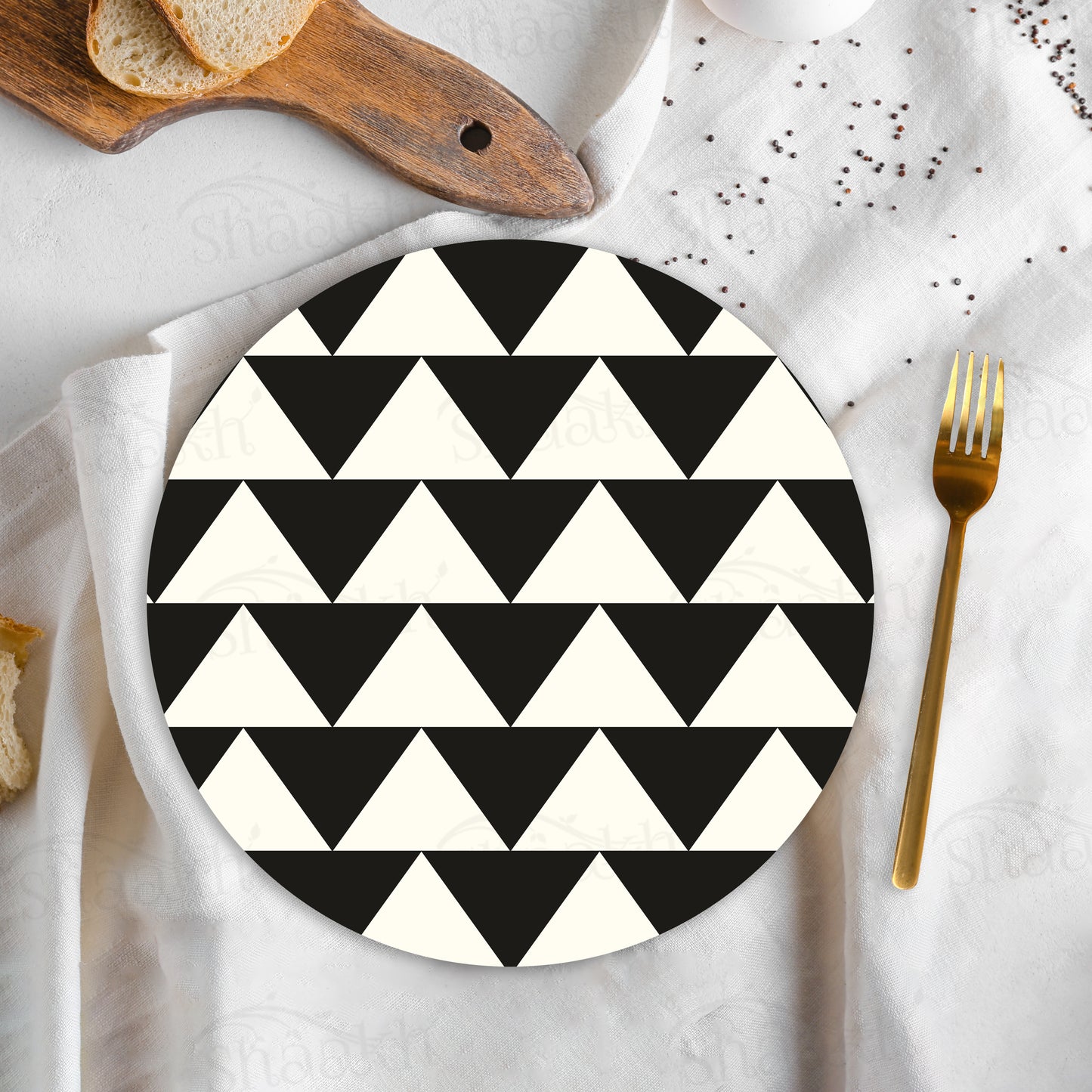 Black and White Triangle Trivets | CST 003 (Set of 2)