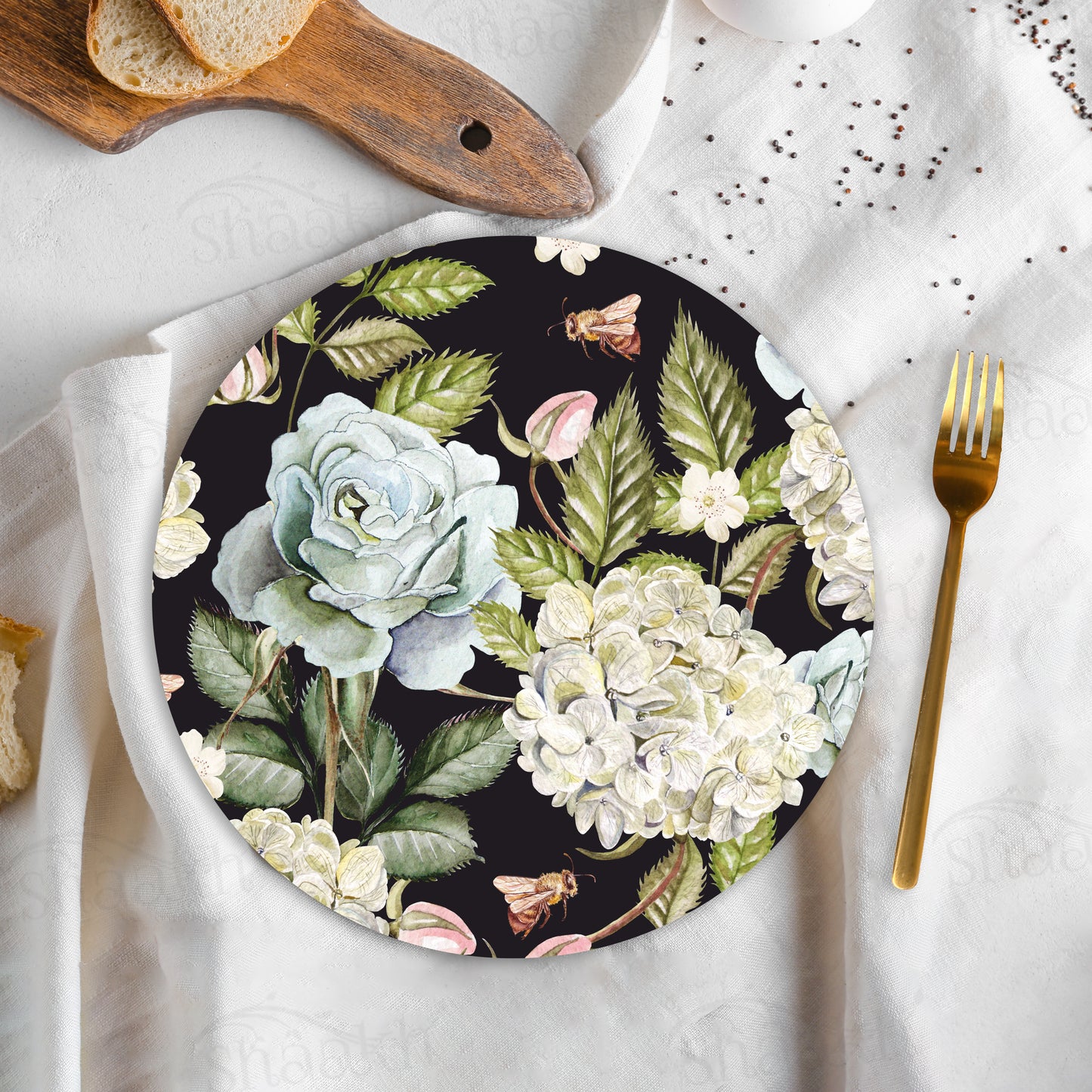 Hydrangeas and Roses Trivets | CST 010 (Set of 2)