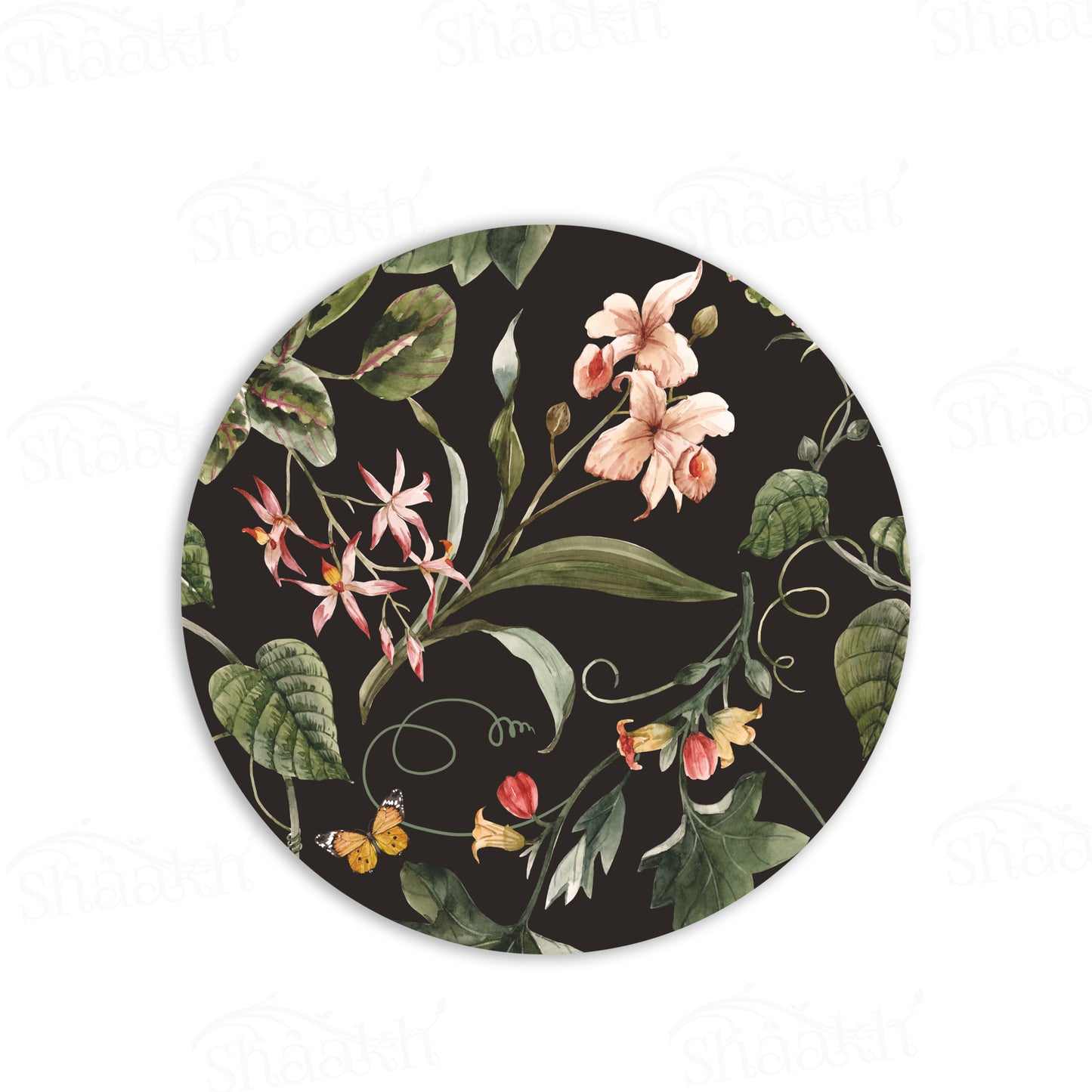 Exotic Tropical Orchids (Black) Trivets | CST 020 (Set of 2)
