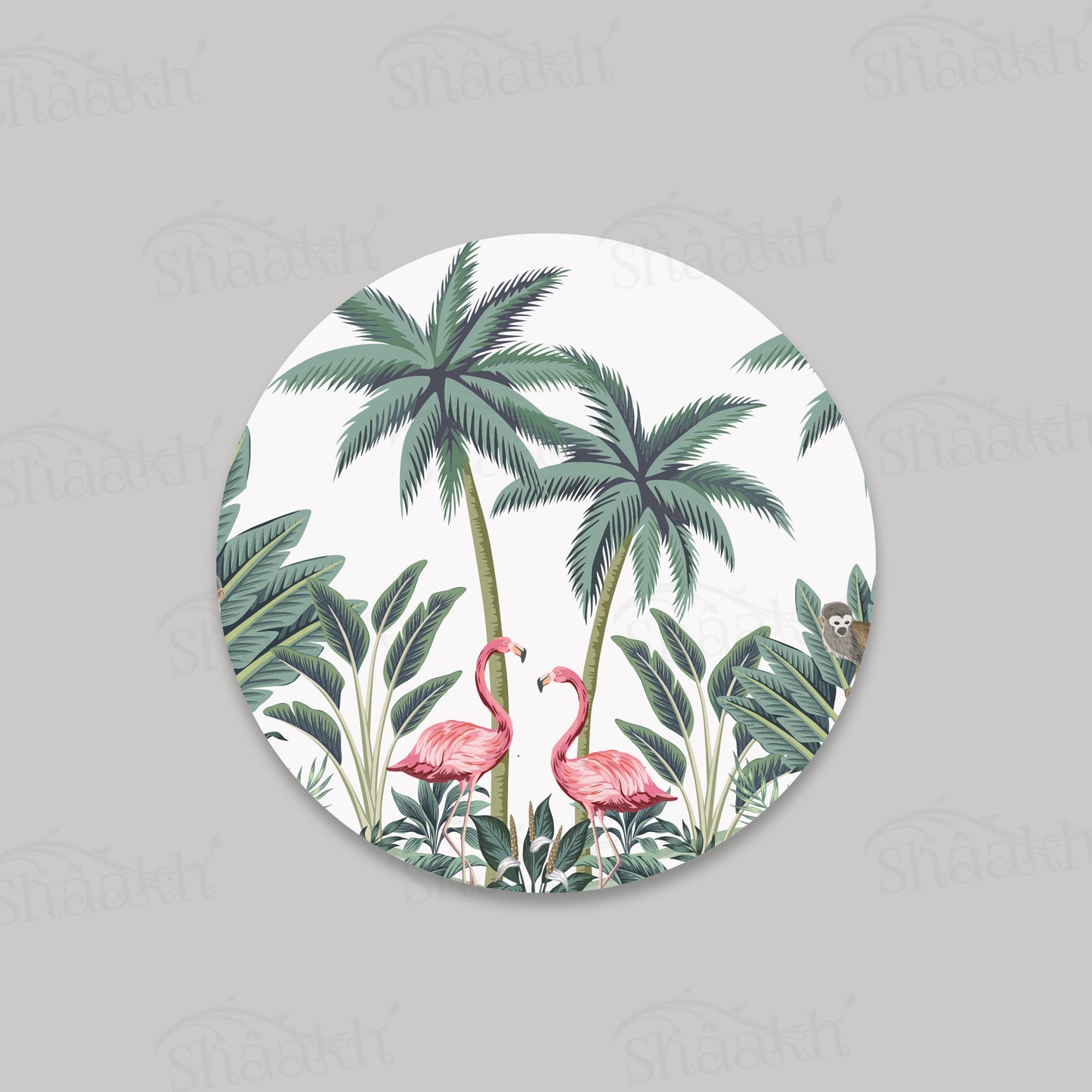 Vintage Palm Tree and Flamingo Trivets | CST 026 (Set of 2)