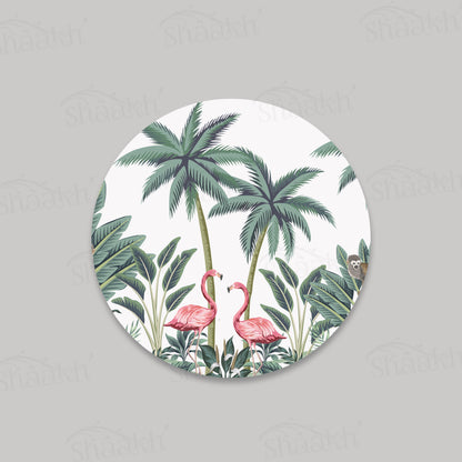 Vintage Palm Tree and Flamingo Trivets | CST 026 (Set of 2)