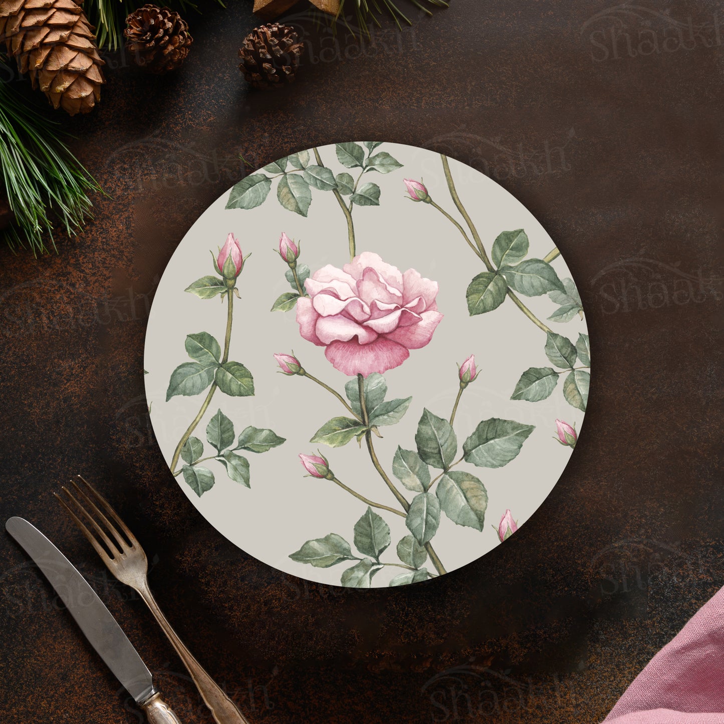Pink Roses Trivets | CST 038 (Set of 2)