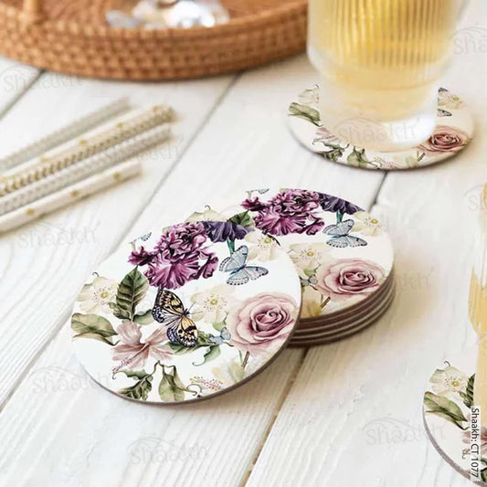 Iris and hibiscus flowers Coasters | CT 1077