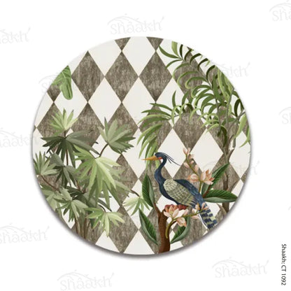 “Tropic Jungle on Geometrical Design ” Coasters | CT 1092