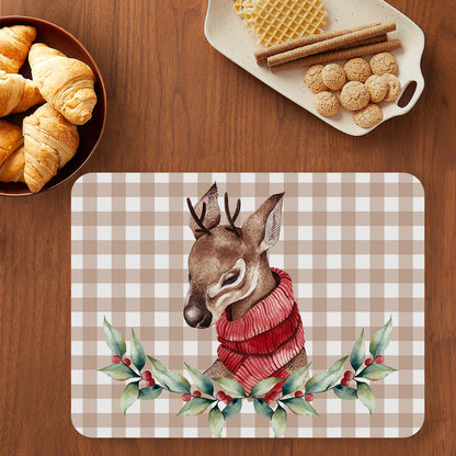 Christmas Deer Tablemats — animal design table mat set by Shaakh, handcrafted in India