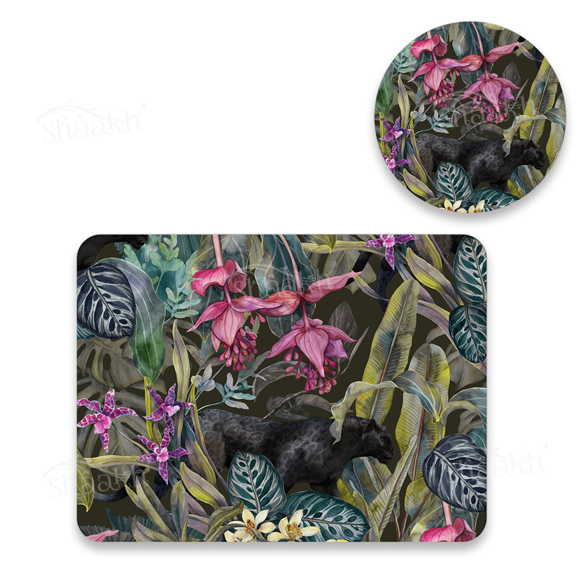 Dramatic Foliage Coordinated Set | TWC 098 (8 Mats, 4 Trivets)