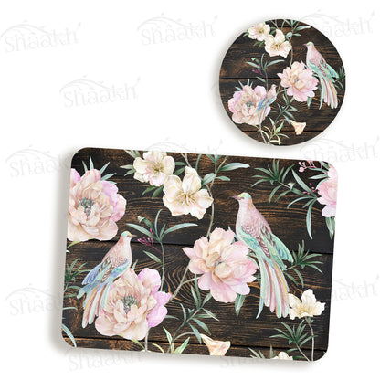 Exotic Birds & Flowers Coordinated Set | TWC 104 (8 Mats, 4 Trivets)