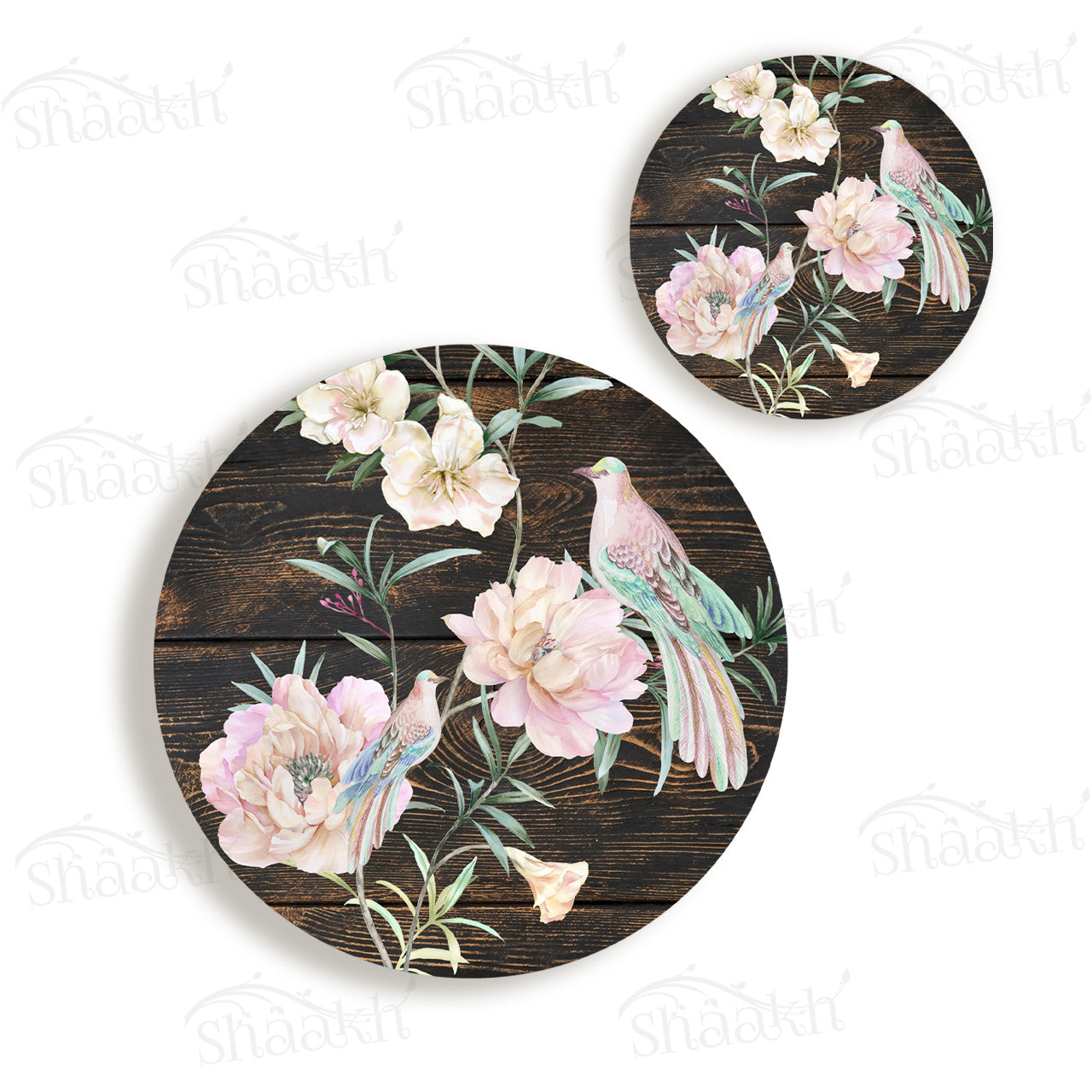 Exotic Birds & Flowers Coordinated Set | TWC 104 (8 Mats, 4 Trivets)