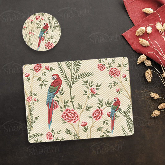 Exotic Chinoiserie Coordinated Set | TWC 084 (8 Mats, 4 Trivets)