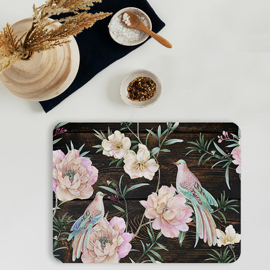 Exotic Birds and Flowers Tablemats — table mat set by Shaakh, handcrafted in India