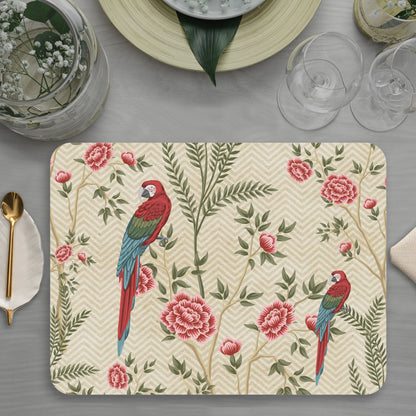 Exotic Chinoiserie Table mats — table mat set by Shaakh, handcrafted in India