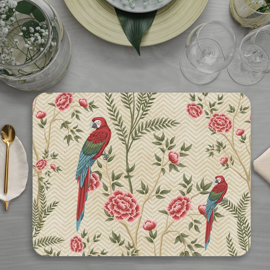 Exotic Chinoiserie Table mats — table mat set by Shaakh, handcrafted in India
