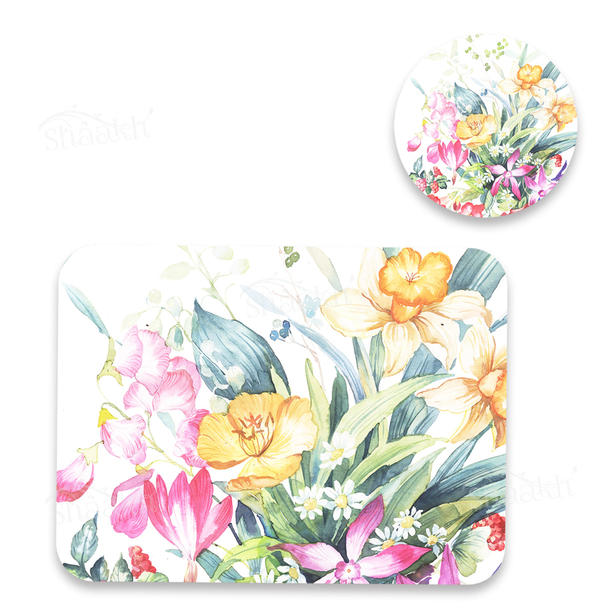 Floral Melody Coordinated Set | TWC 099 (8 Mats, 4 Trivets)