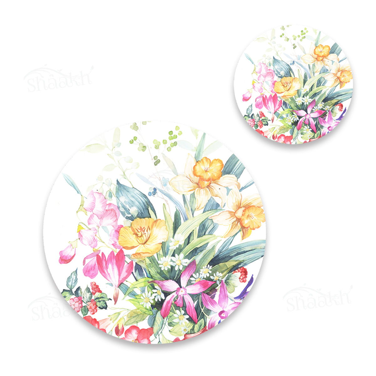 Floral Melody Coordinated Set | TWC 099 (8 Mats, 4 Trivets)