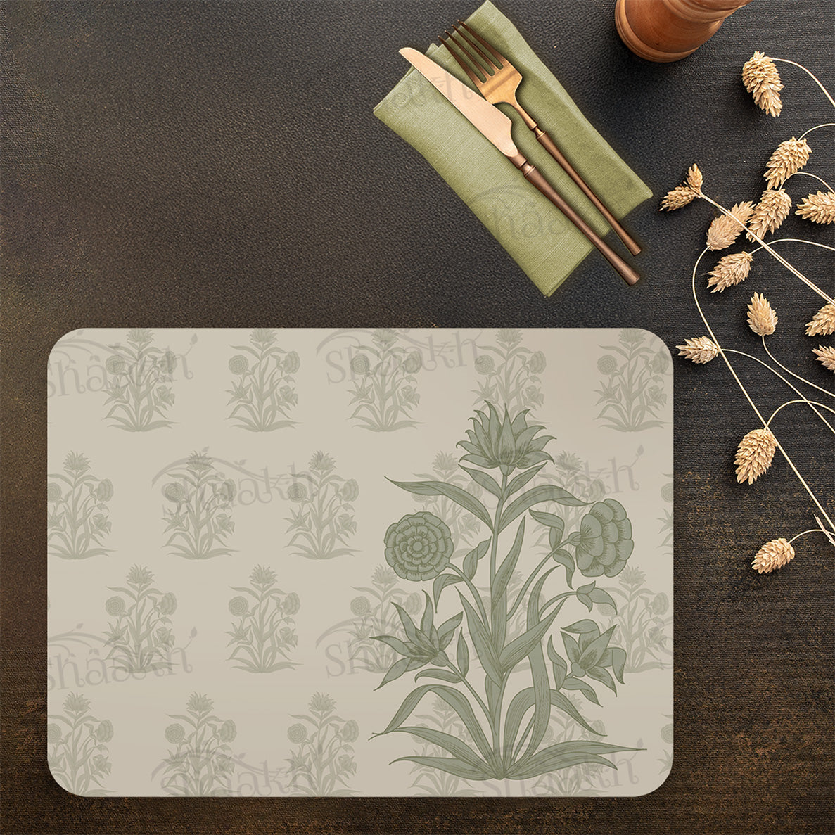 “Firdaus (Sage)” Tablemats | TM 106 (set of 2)