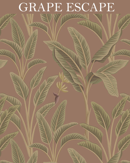 Cascading Palms — abstract design wallpaper by Shaakh, handcrafted in India